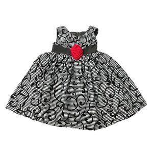 Baby Girl's Adorable Black & White Checked Party Dress,  Size 12‎ M
